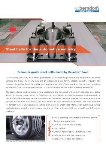 Steel belts for the automotive industry