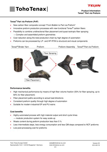 Tenax® Part via Preform