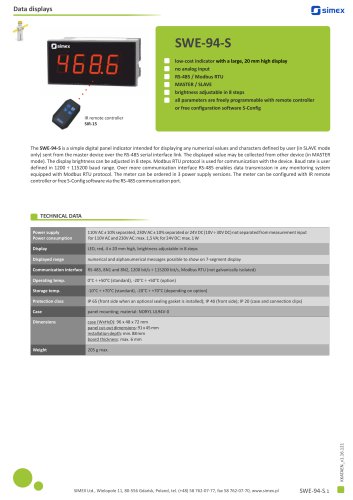 Low-cost indicator SWE-94-S datasheet