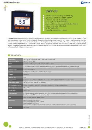 Multichannel indicator SWP-99 datasheet