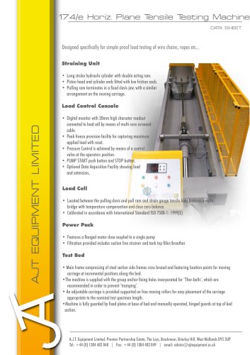 174/e Horiz. Plane Tensile Testing Machine