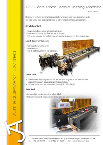 177 Horiz. Plane Tensile Testing Machine