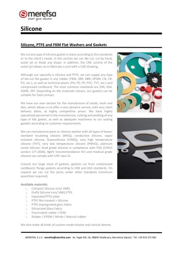 Silicone, PTFE and FKM Flat Washers and Gaskets