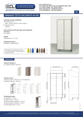 Armadio in HPL con tetto inclinato