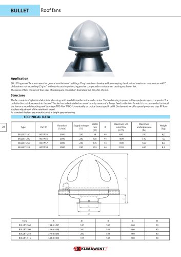 Roof fans — BULLET