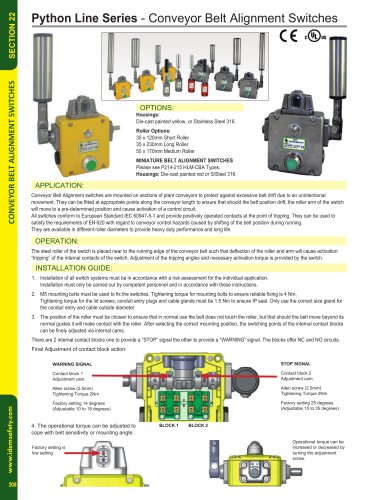 Python Line Series - Conveyor Belt Alignment Switches