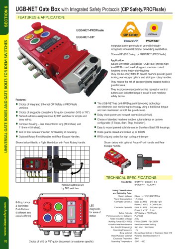 UGB-NET Gate Box with Integrated Safety Protocols (CIP Safety/PROFIsafe)