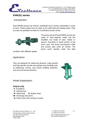 EVM slurry pump performance chart