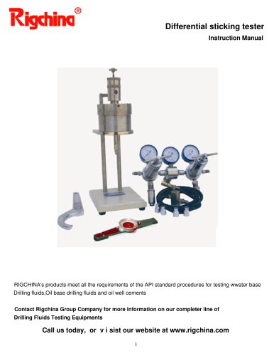 RIGCHINA-Differential sticking tester |  RCD-12 | determine how likely a given drilling fluid will be to produce a "stuck pipe" situation and how effective a given drilling fluid treatment