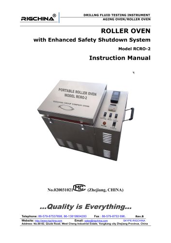 Roller Oven with Enhanced Safety Shutdown System Model RCRO-2