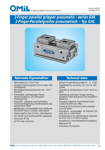 GHL  2-finger parallel grippers, pneumatic