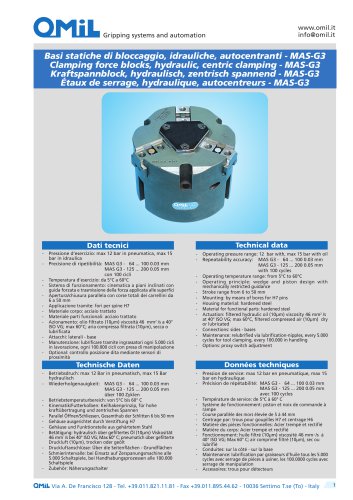 MAS-G3 Clamping force blocks, hydraulic, centric clamping