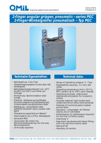 PGC  2-finger angular grippers, pneumatic