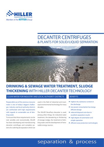 Drinking and Sewage Water for Sludge Thickening