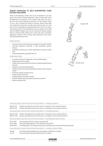 Oskar stainless steel arms 75 series