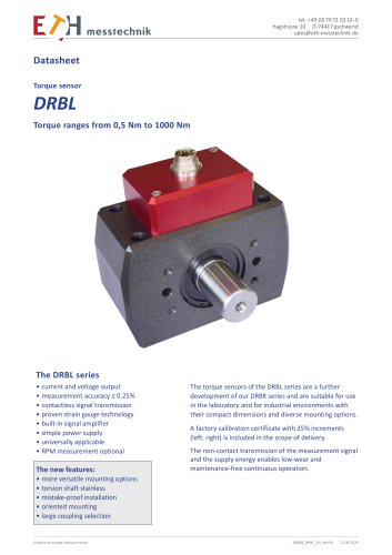 Datasheet torque sensor DRBL