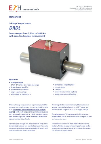 Datasheet torque sensor DRDL