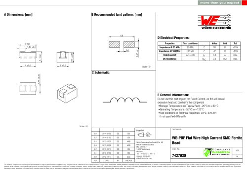 WE-PBF Flat Wire High Current SMD Ferrite Bead