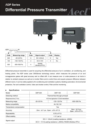 Aecl Differential Pressure Transmitter