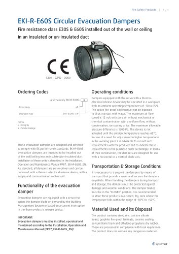 EKI-R-E60S Circular Evacuation Dampers