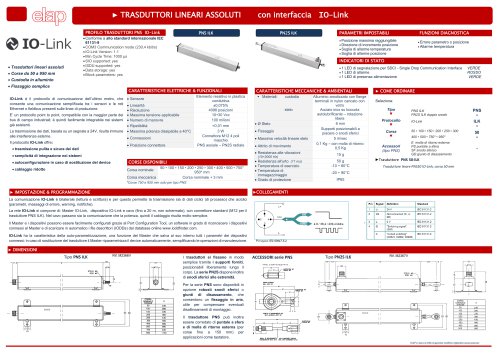 PNS PN2 ILK con interfaccia IO-Link Trasduttori lineari