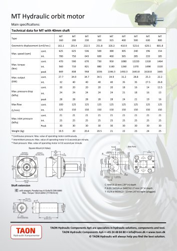 MT orbit motor - datasheet