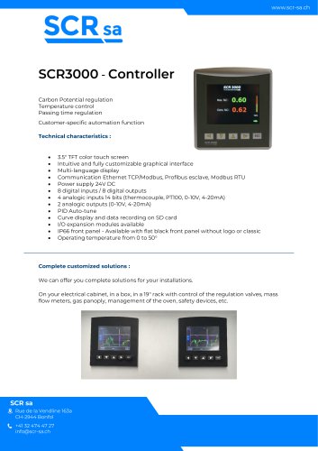 Carbon potential regulators SCR 3000