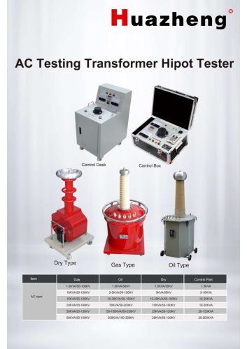 AC Testing Transformer Hipot Tester for High Voltage Withstand and Insulation Testing