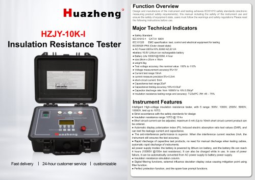 Huazheng Electric HZJY-10K-I 10kV Digital Display 10KV Insulating Resistance Tester