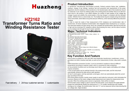 Huazheng HZ2162 Transformer Winding Resistance And Turns Ratio Integrated Tester