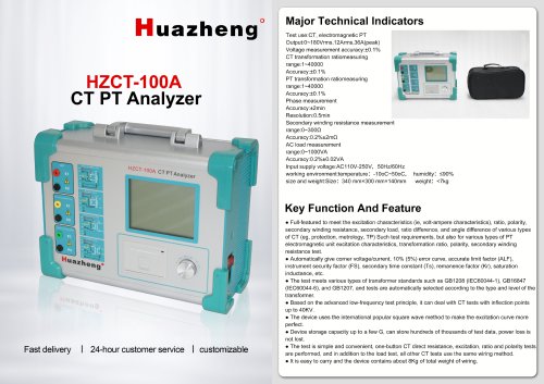 Huazheng HZCT-100A Transformer CT PT Analyzer Supplier