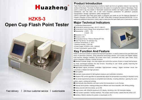 Huazheng HZKS-3 ASTM D92 penskymartens flash point apparatus Open Cup Flash Point Tester