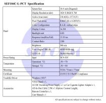 SEF104C-L-PCT Spec