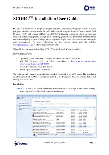 SCORGTM Installation User Guide