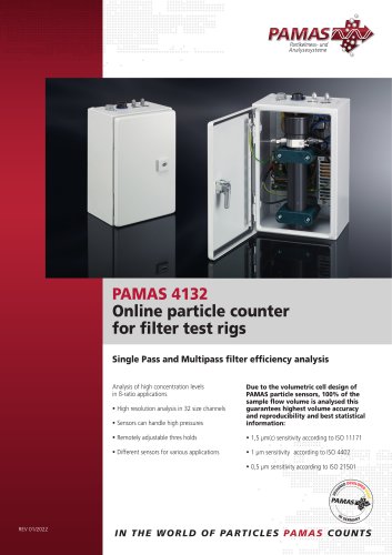 PAMAS 4132 Online particle counter for filter test rigs