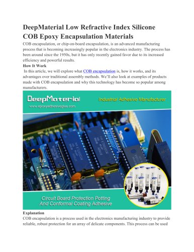 COB Epoxy Encapsulation Mateials