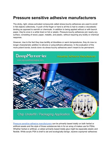 Pressure sensitive adhesive manufacturers