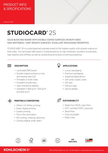 STUDIOCARD® 2S product info & specifications