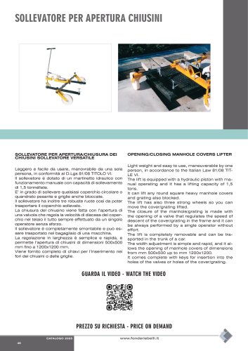 ACCESSORI - SOLLEVATORE PER APERTURA CHIUSINI