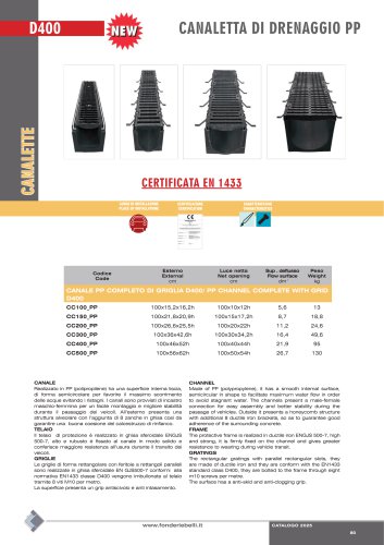 CANALETTA DI DRENAGGIO PP - CLASSE D400