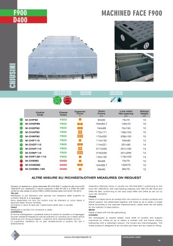 MACHINED FACE - CLASSE F900/D400