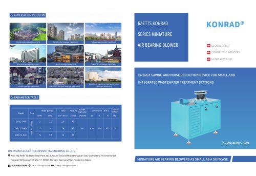 RAETTS KONRAD SERIES MINIATURE AIR BEARING BLOWER