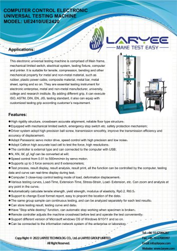 laryee+computer control electronic universal testing machine UE24XX series