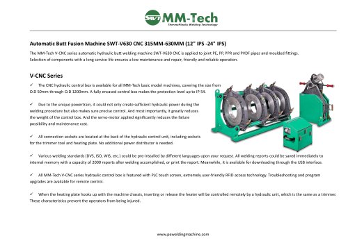 Automatic Butt Fusion Machine SWT-V630 CNC 315MM-630MM (12" IPS -24" IPS)