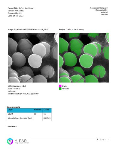 Cracks in Particles