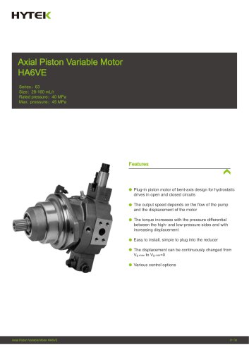 HA6VE Axial Piston Variable Motor