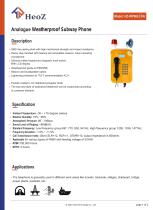 HZ-WP06HBLCDA Analogue weatherproof subway phone Datasheet