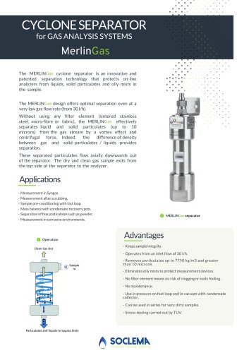 MERLIN gas cyclonic separator