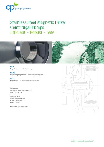 Stainless Steel Magnetic Drive Centrifugal Pumps