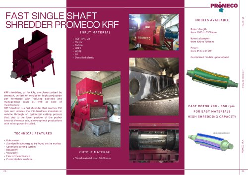 FAST SINGLE SHAFT SHREDDER PROMECO KRF